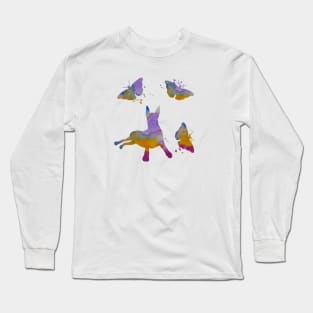 Great Dane Art, Colorful, Butterfly Long Sleeve T-Shirt